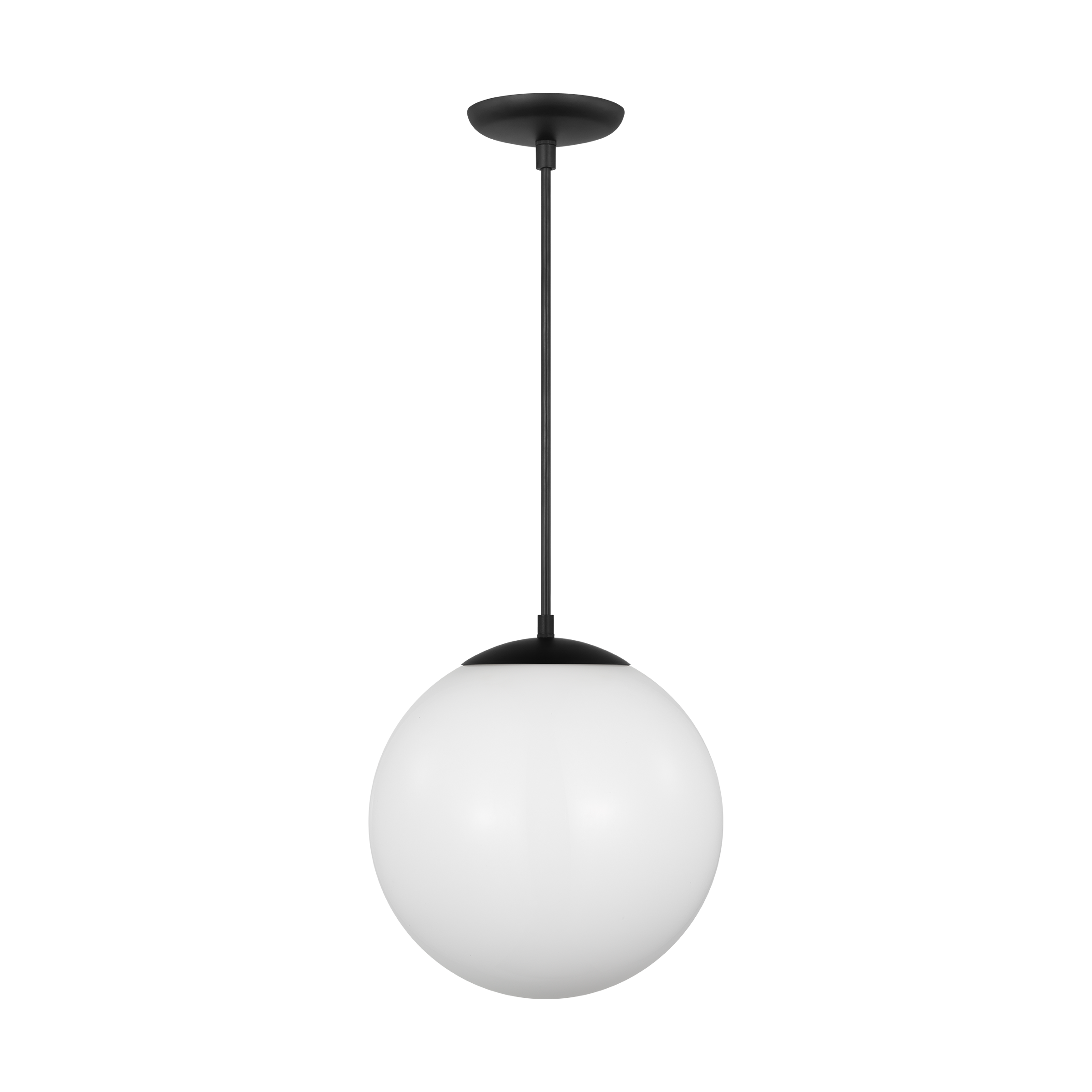 Leo Hanging Globe XL Pendant | Midnight Black | Smooth White Glass Bulb(s) Not Included