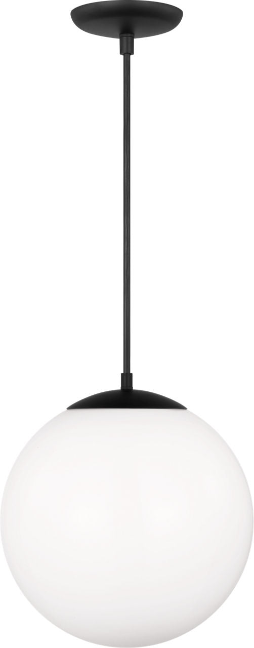 Leo Hanging Globe XL Pendant | Midnight Black | Smooth White Glass Bulb(s) Included