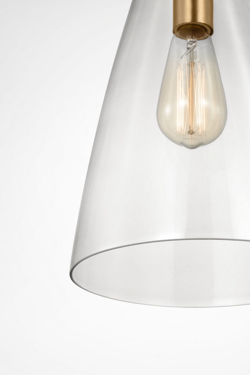 Arilda One Light Pendant | Satin Brass