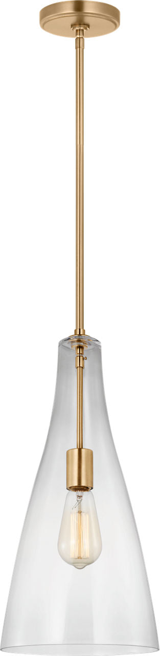 Arilda One Light Pendant | Satin Brass