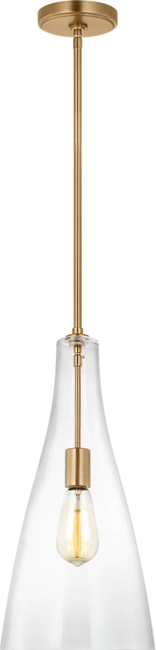 Arilda One Light Pendant | Satin Brass