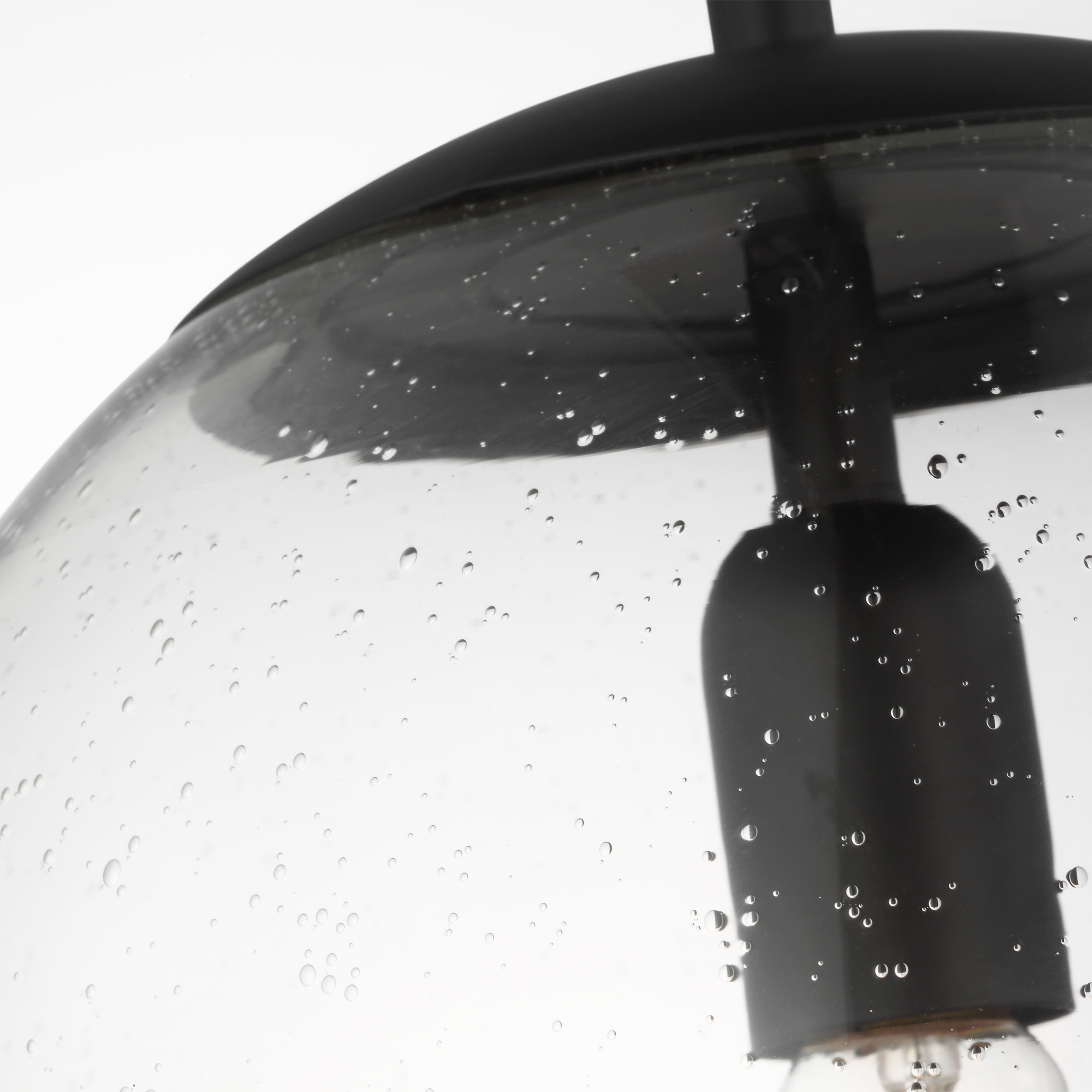Leo Hanging Globe Large Pendant | Midnight Black | Clear Seeded Glass Bulb(s) Not Included