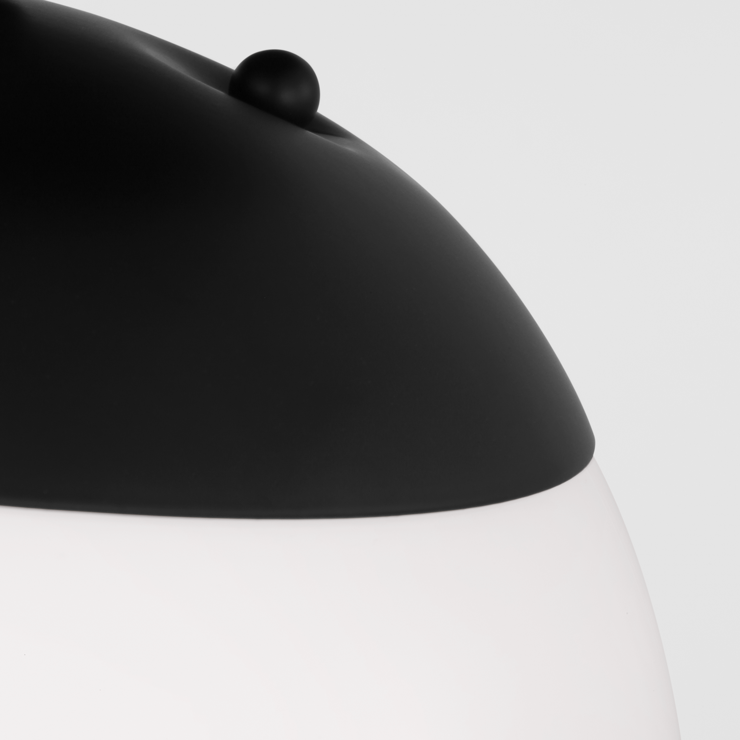 Leo Hanging Globe Flush Mount | Midnight Black | Smooth White Glass Bulb(s) Not Included