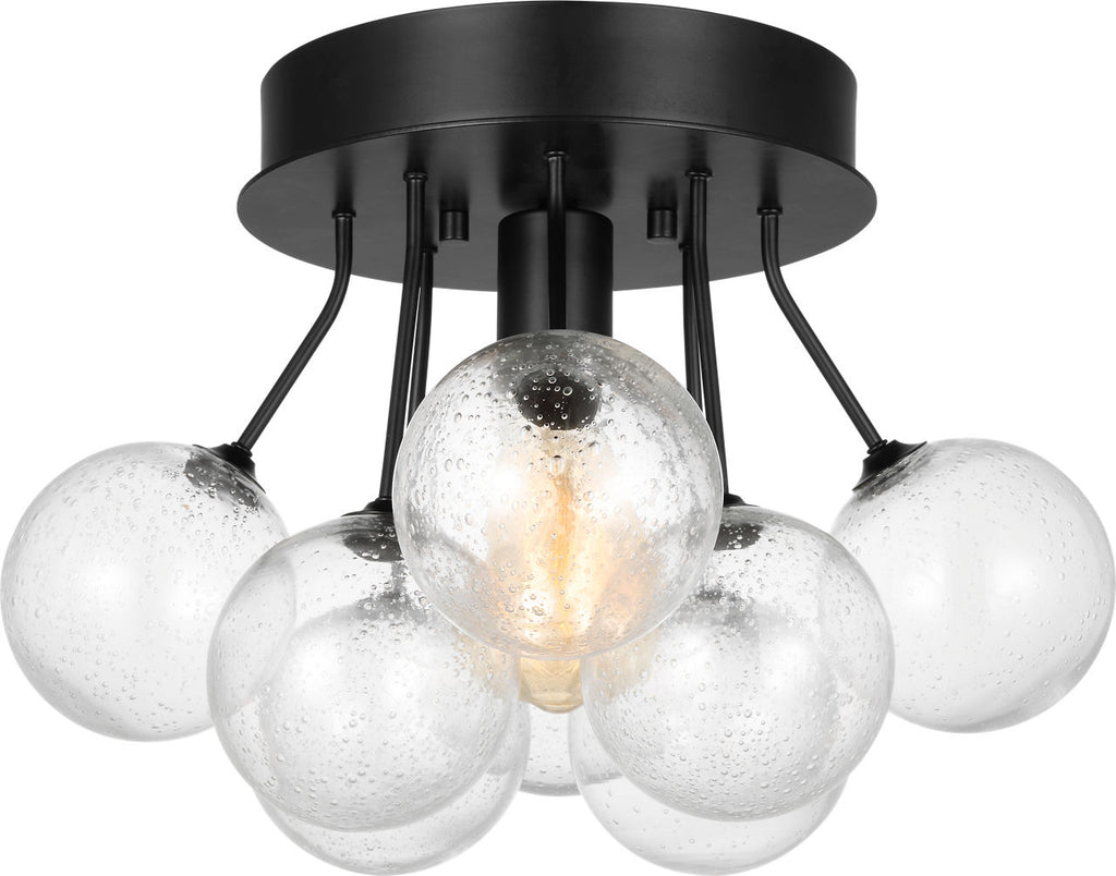 Bronzeville One Light Semi-Flush Mount | Midnight Black
