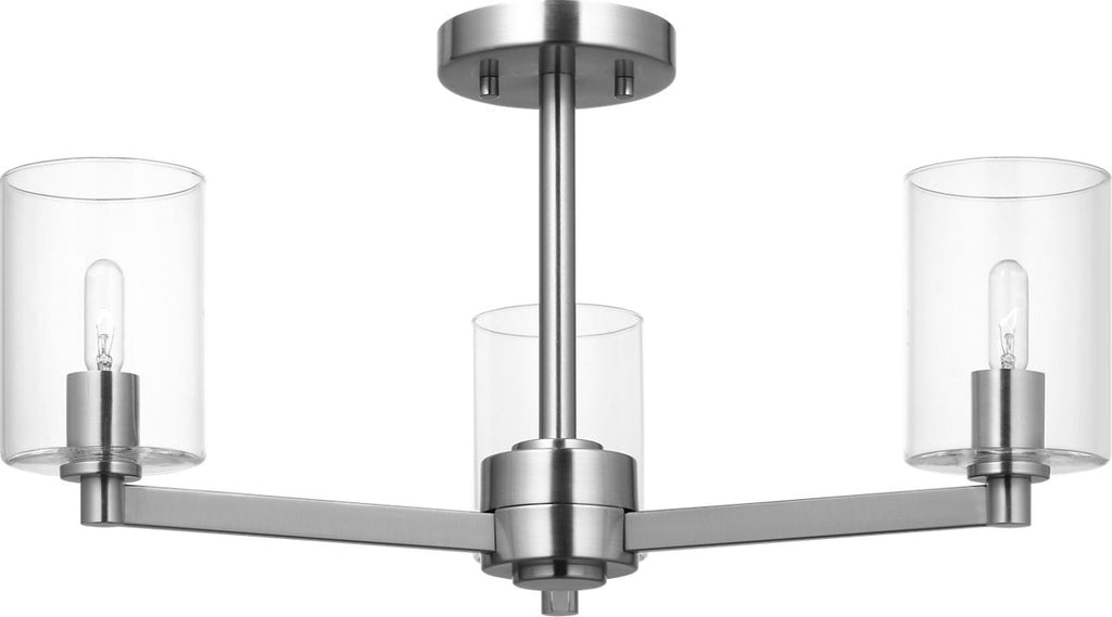 Fullton Semi Flush Mount | Chrome | Clear Glass Bulb(s) Not Included