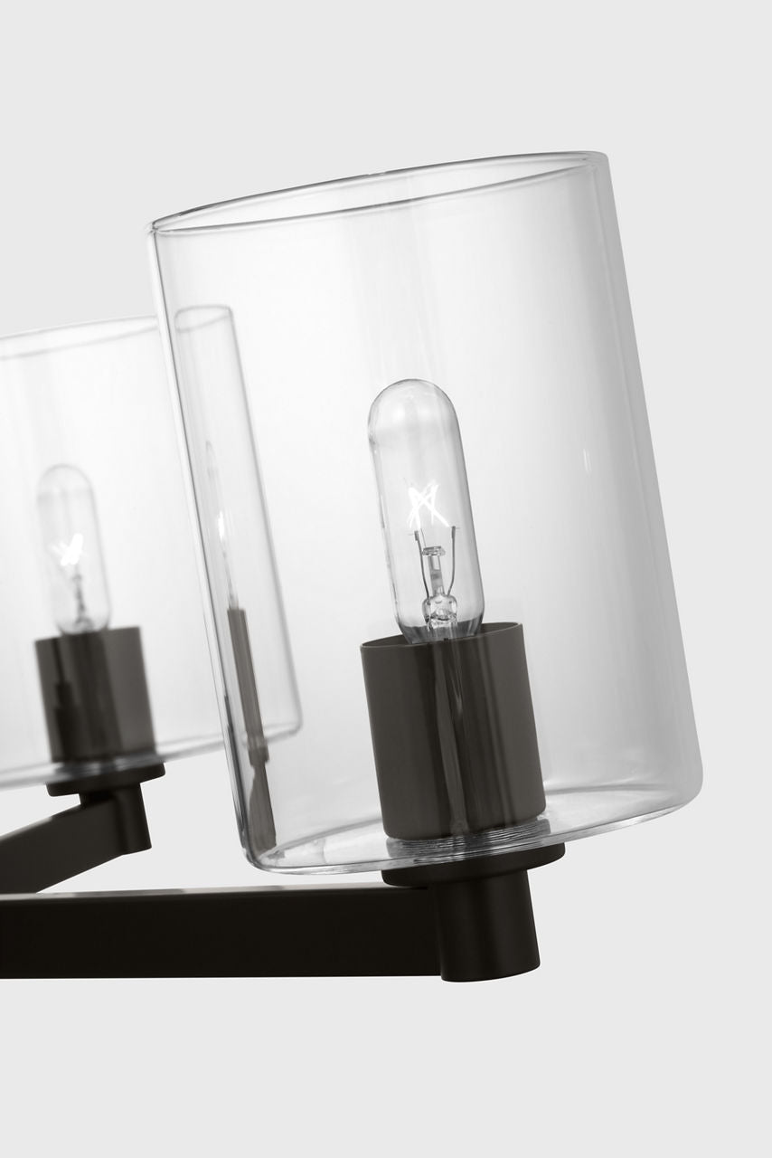 Fullton Semi Flush Mount | Midnight Black | Clear Glass Bulb(s) Not Included