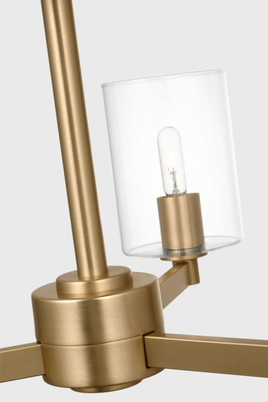 Fullton Semi Flush Mount | Satin Brass | Clear Glass Bulb(s) Not Included