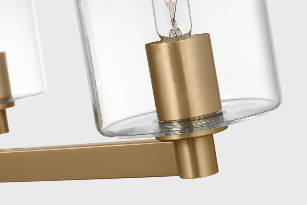 Fullton Semi Flush Mount | Satin Brass | Clear Glass Bulb(s) Not Included