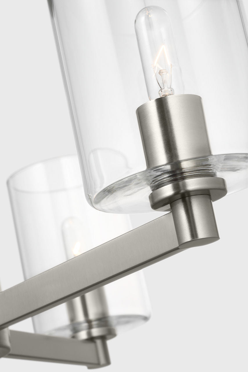 Fullton Semi Flush Mount | Brushed Nickel | Clear Glass Bulb(s) Not Included