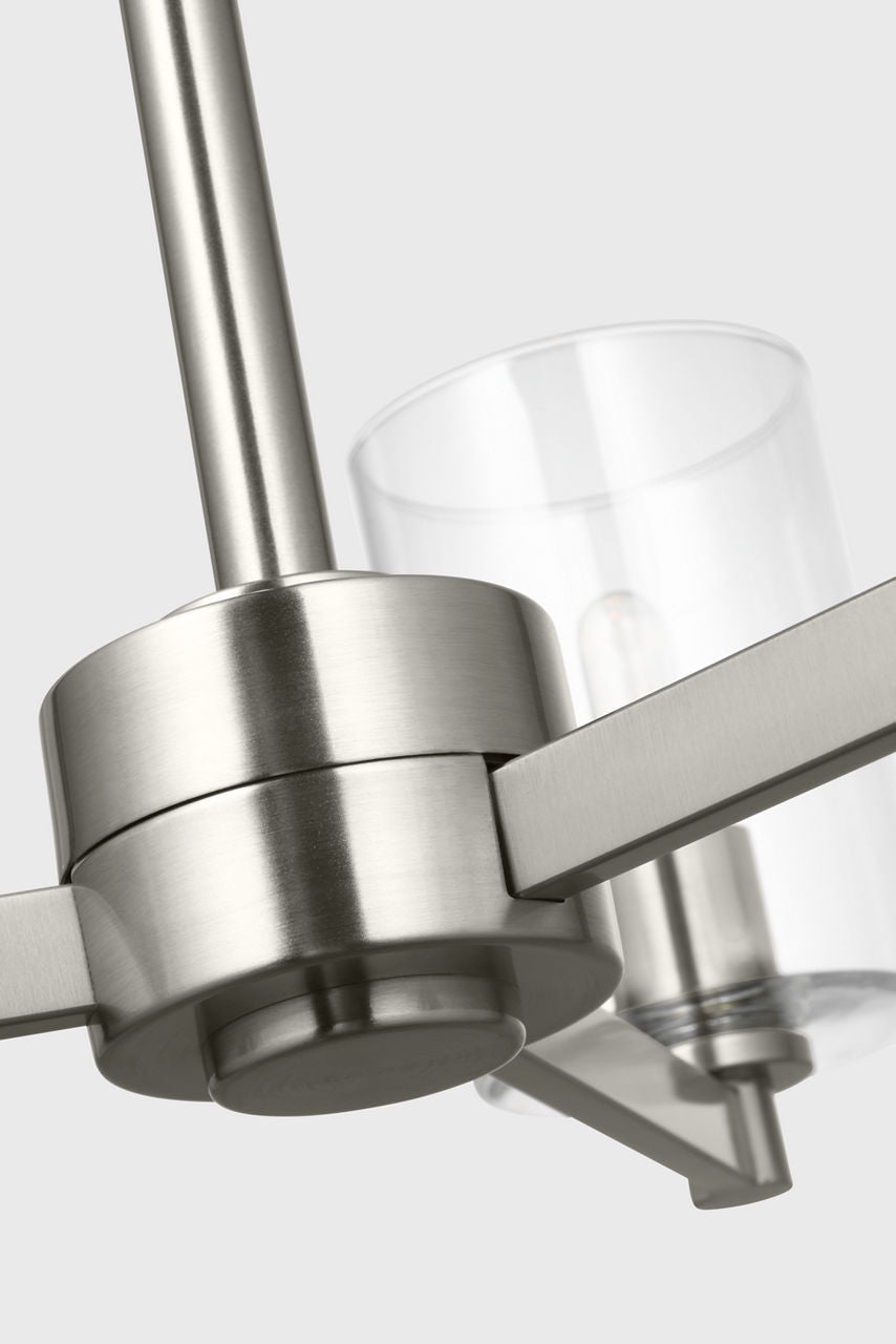 Fullton Semi Flush Mount | Brushed Nickel | Clear Glass Bulb(s) Not Included