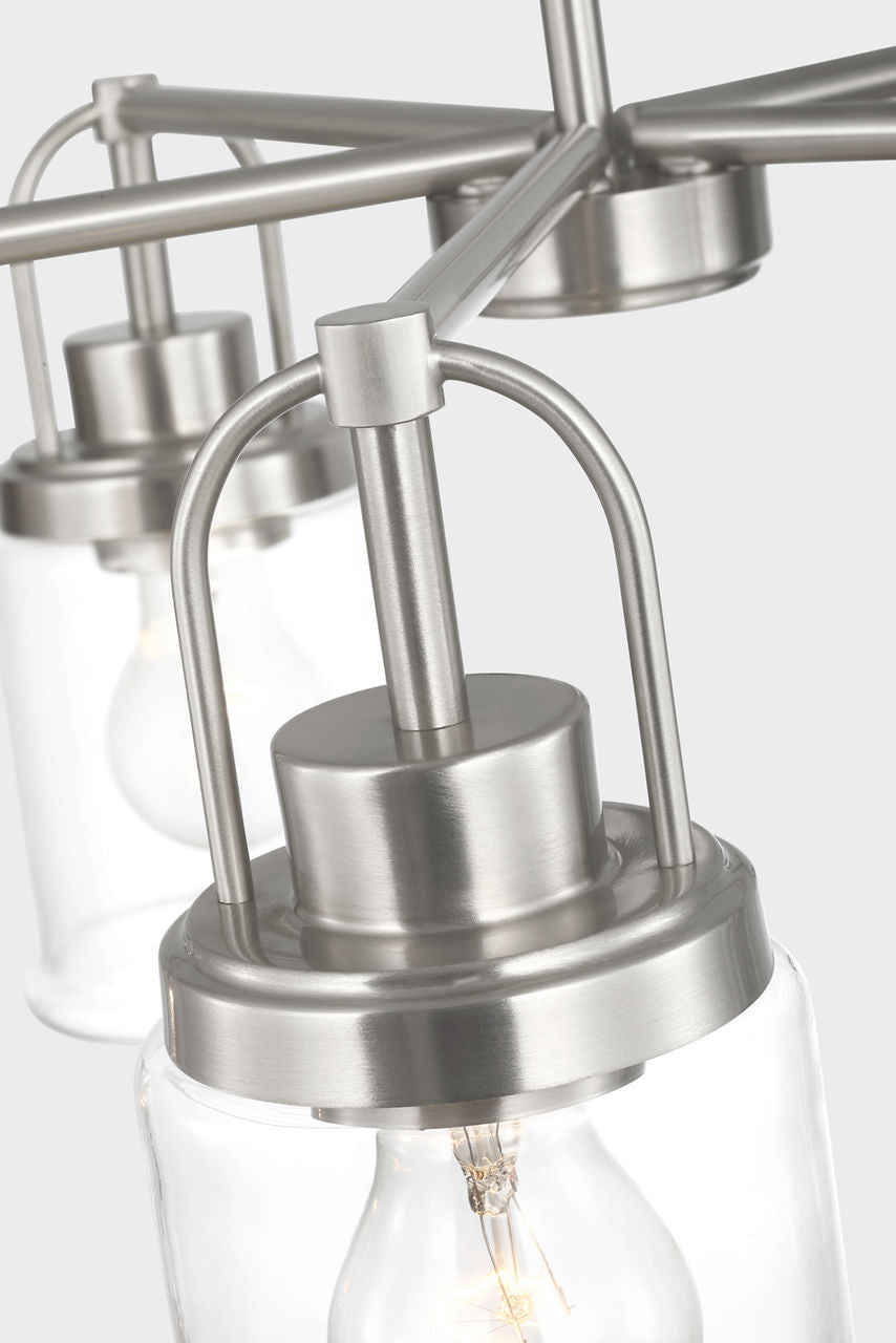 Anders Five Light Chandelier | Brushed Nickel Bulb(s) Not Included