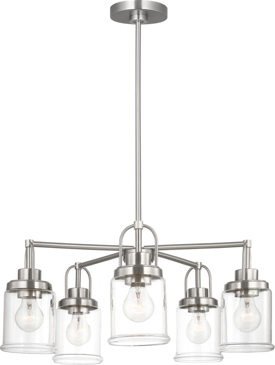 Anders Five Light Chandelier | Brushed Nickel Bulb(s) Not Included