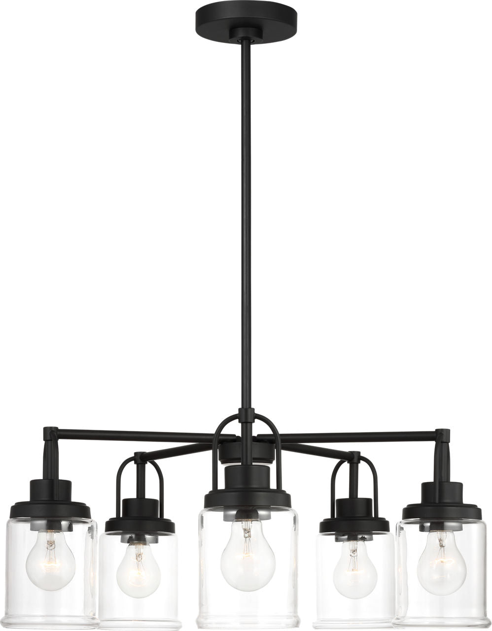 Anders Five Light Chandelier | Midnight Black Bulb(s) Not Included