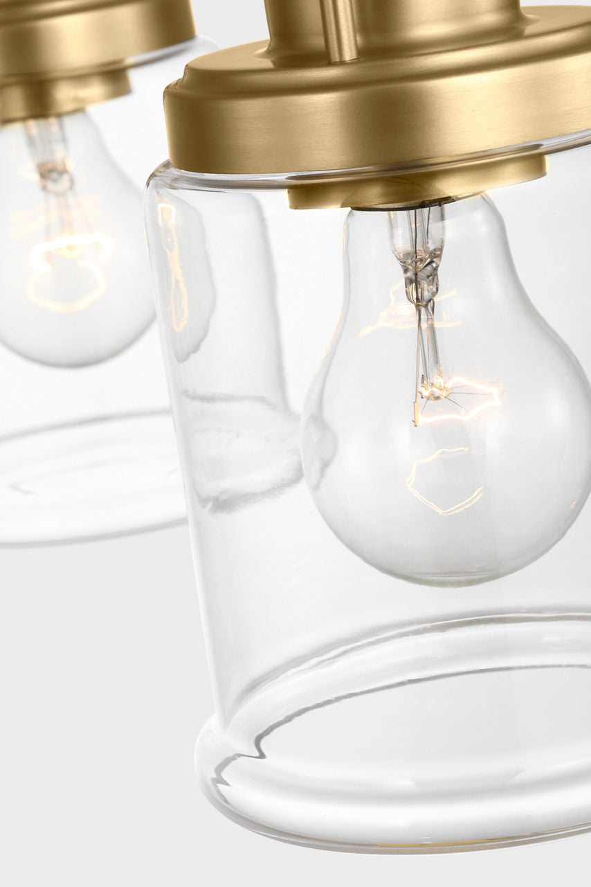 Anders Five Light Chandelier | Satin Brass Bulb(s) Not Included