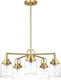 Anders Five Light Chandelier | Satin Brass Bulb(s) Not Included