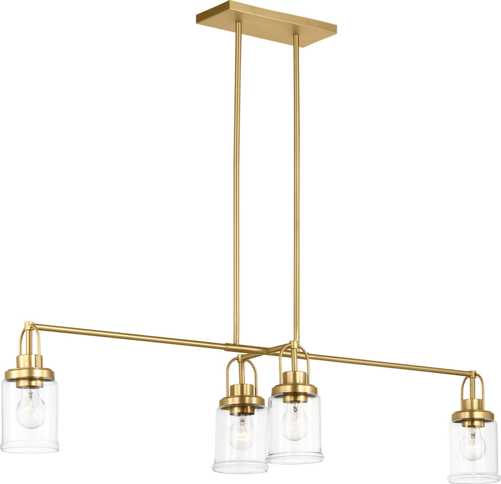 Anders Four Light Chandelier | Satin Brass Bulb(s) Not Included