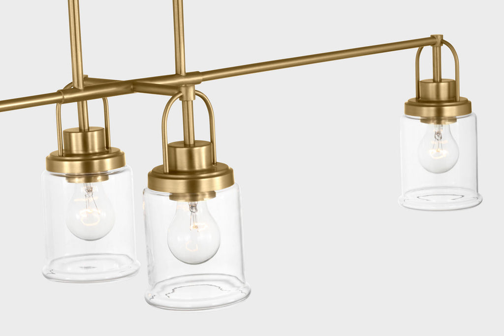 Anders Four Light Chandelier | Satin Brass Bulb(s) Not Included