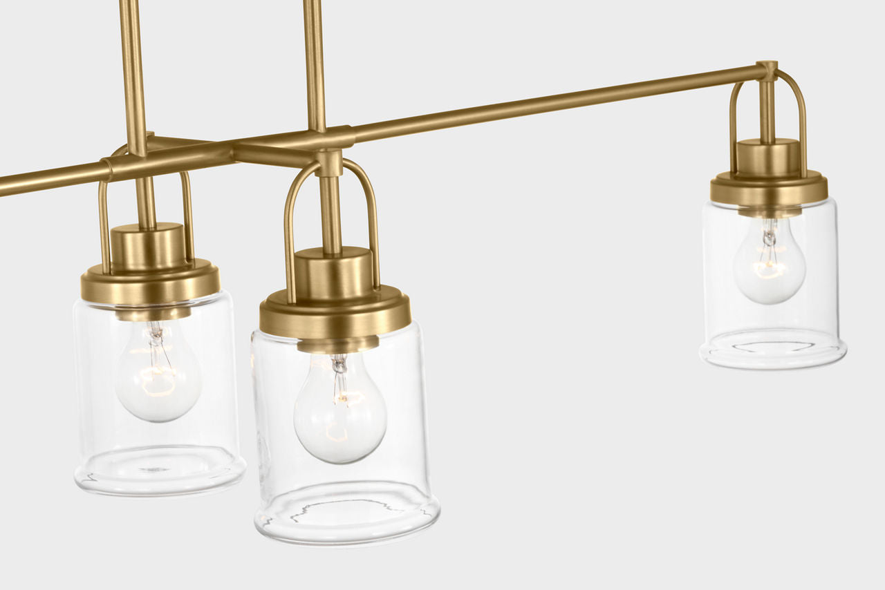 Anders Four Light Chandelier | Satin Brass Bulb(s) Not Included