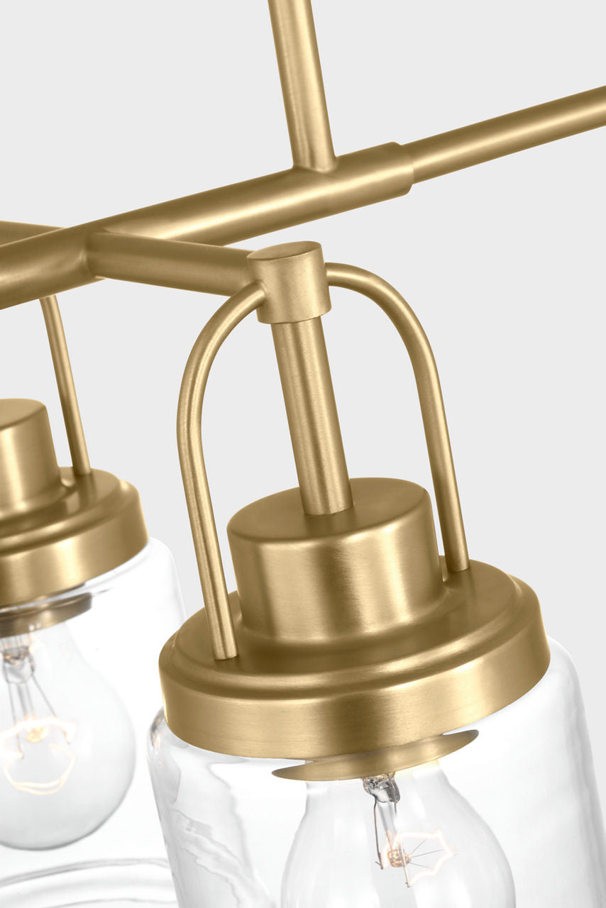 Anders Four Light Chandelier | Satin Brass Bulb(s) Not Included