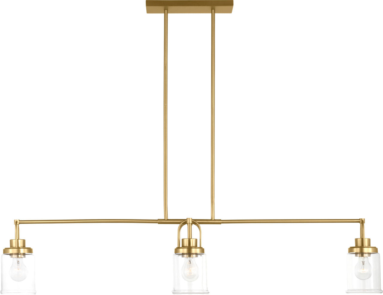 Anders Four Light Chandelier | Satin Brass Bulb(s) Not Included