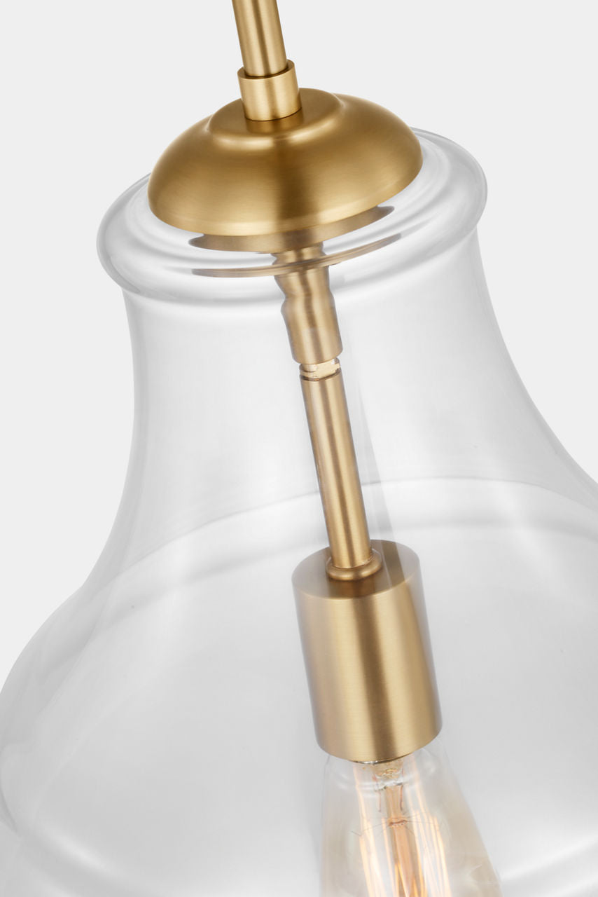 Zola One Light Pendant | Satin Brass