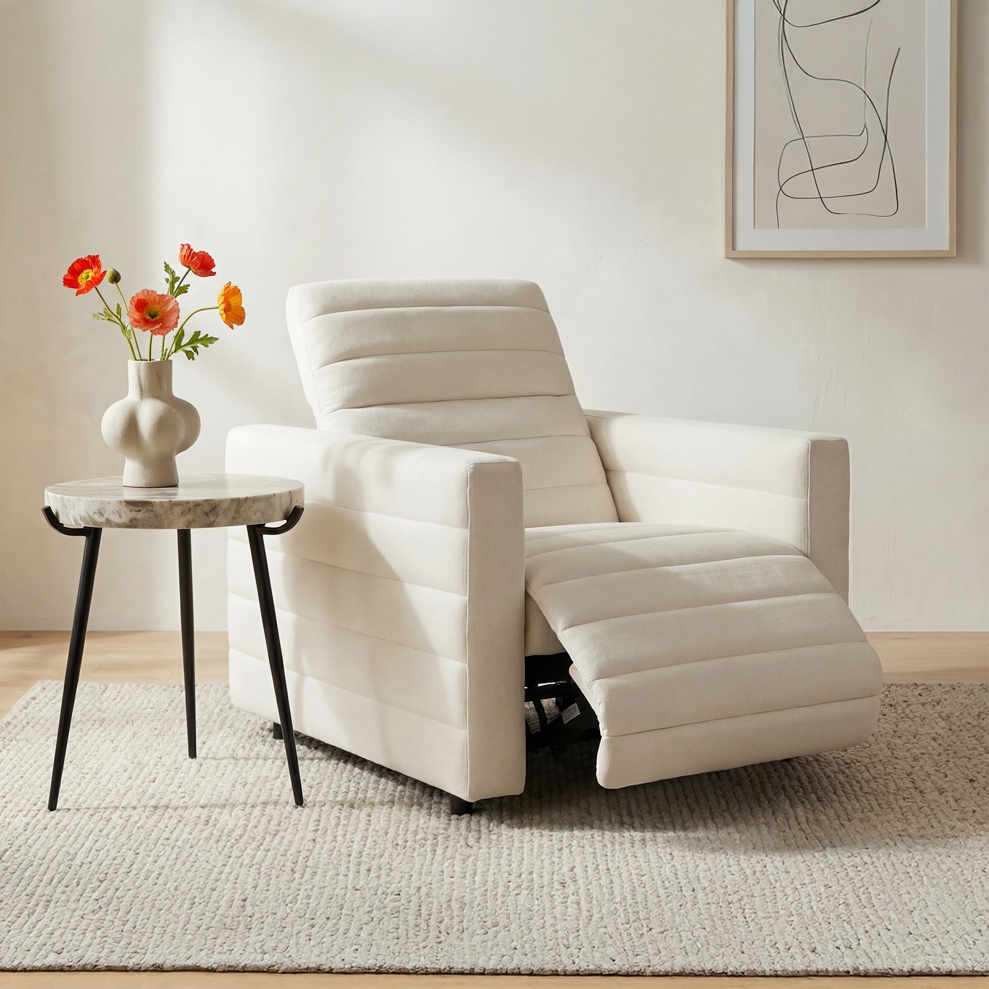 Juno Power Recliner Chair Off White