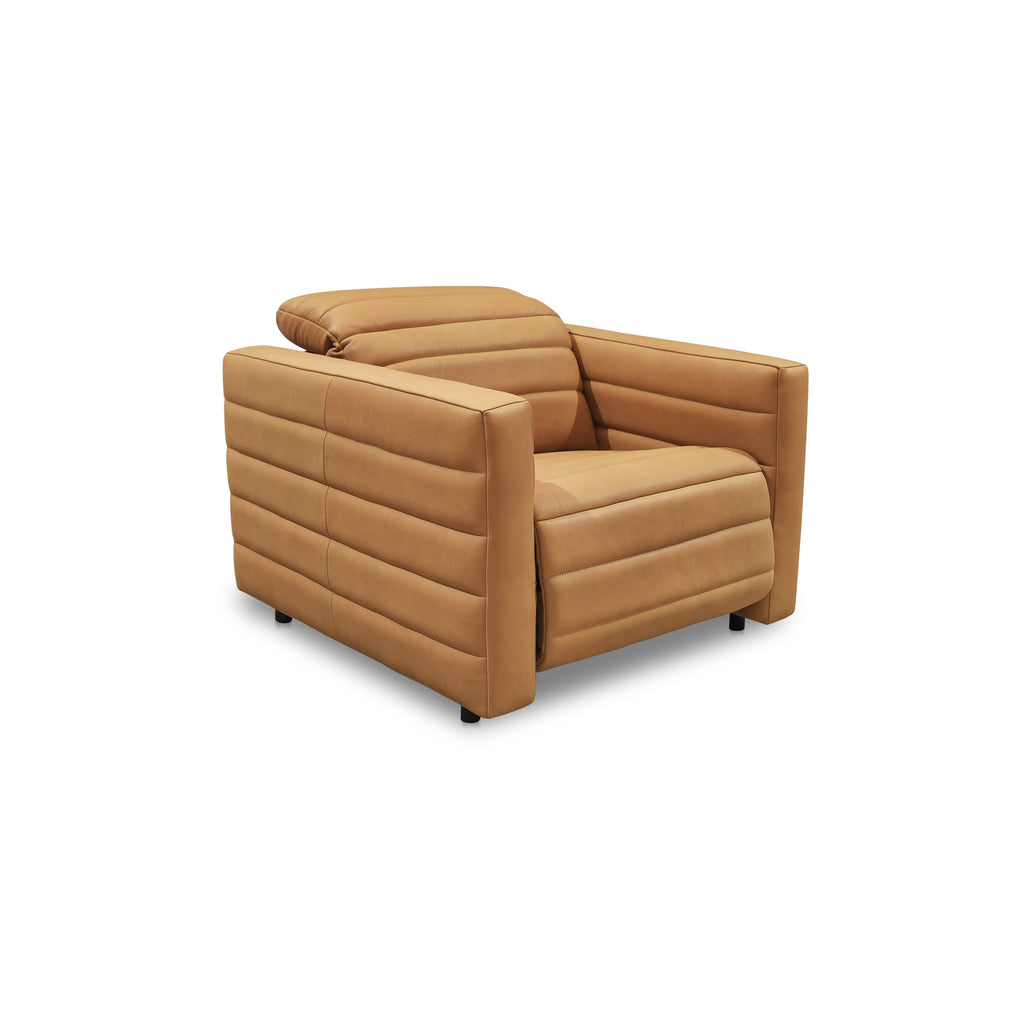 Juno Power Recliner Chair Tan Leather
