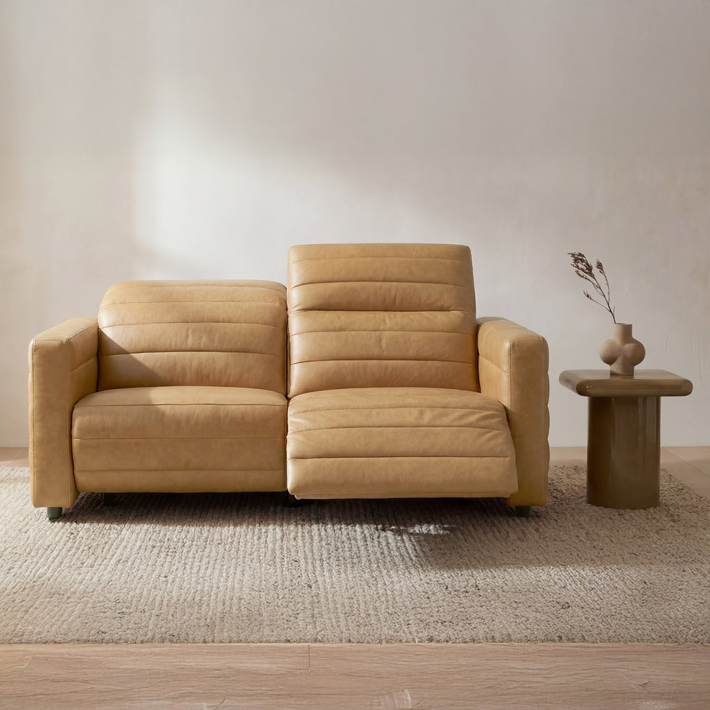 Juno Power Recliner Sofa Tan Leather