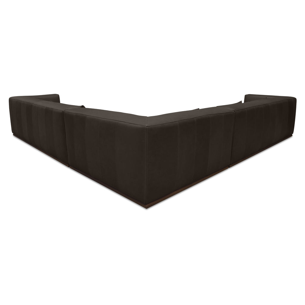 Clove L-Shaped Sectional Deep Brown