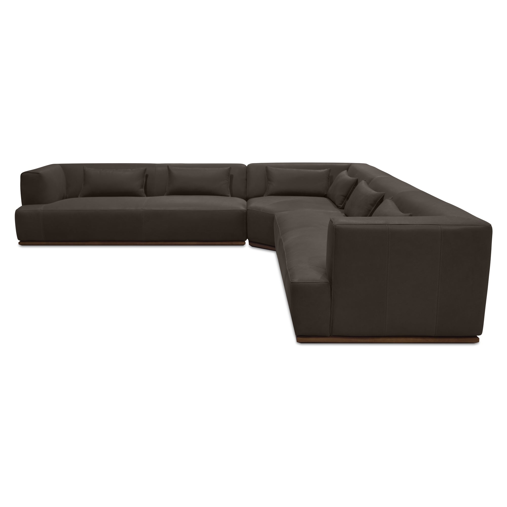 Clove L-Shaped Sectional Deep Brown