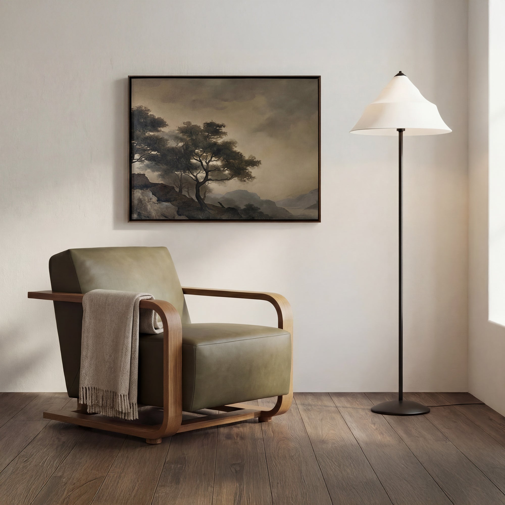 Eckersley Lounge Chair Olive Leather