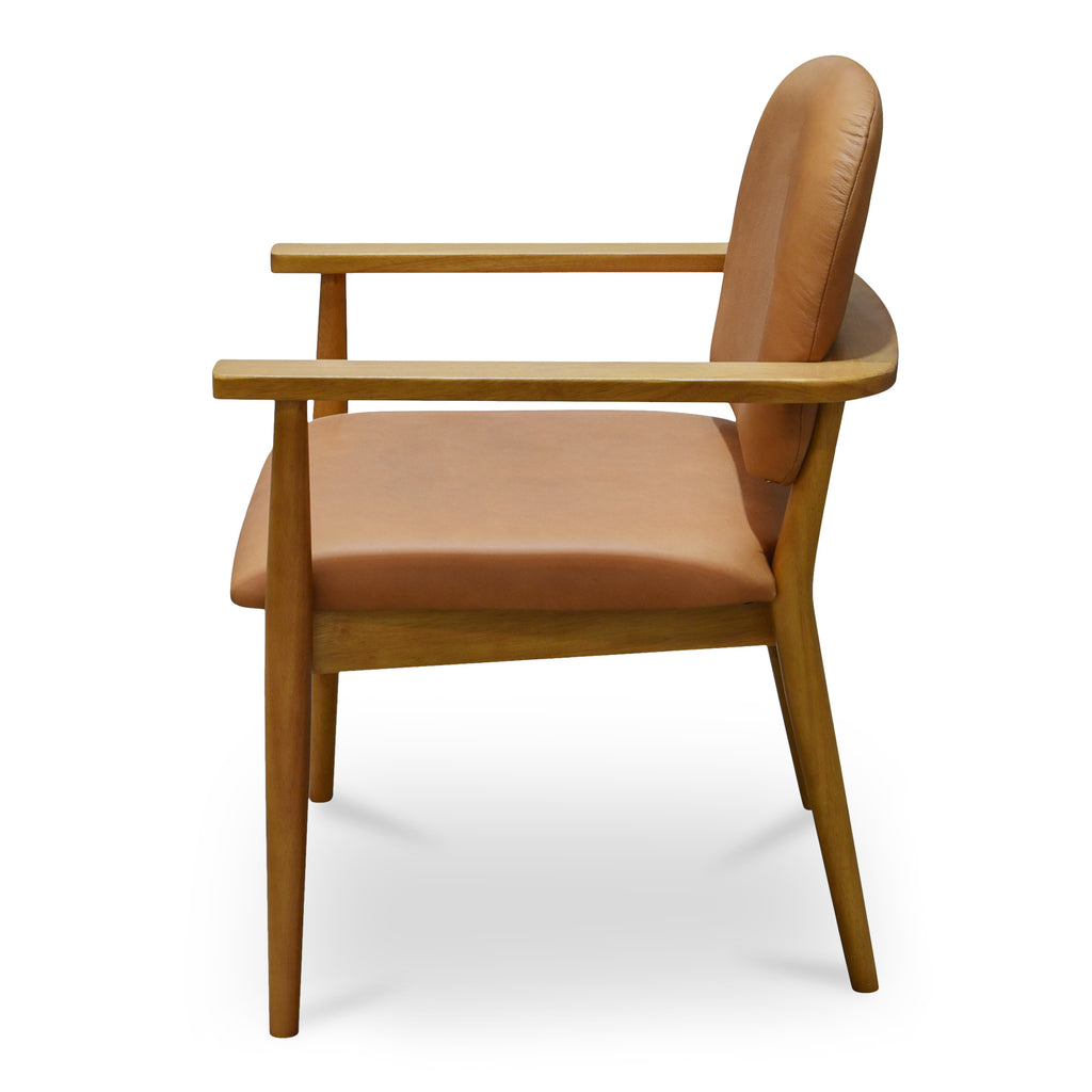 Norrie Dining Chair Brown Leather