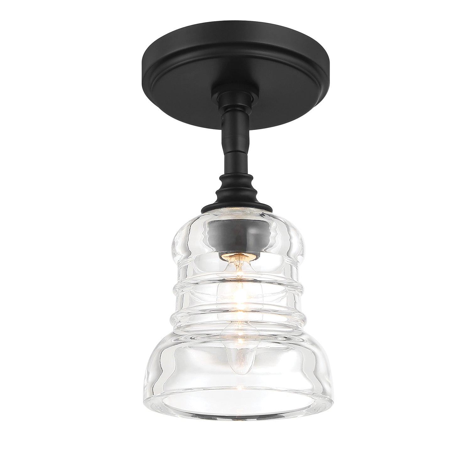 Gregory 5'' Matte Black Semi Flush Mount