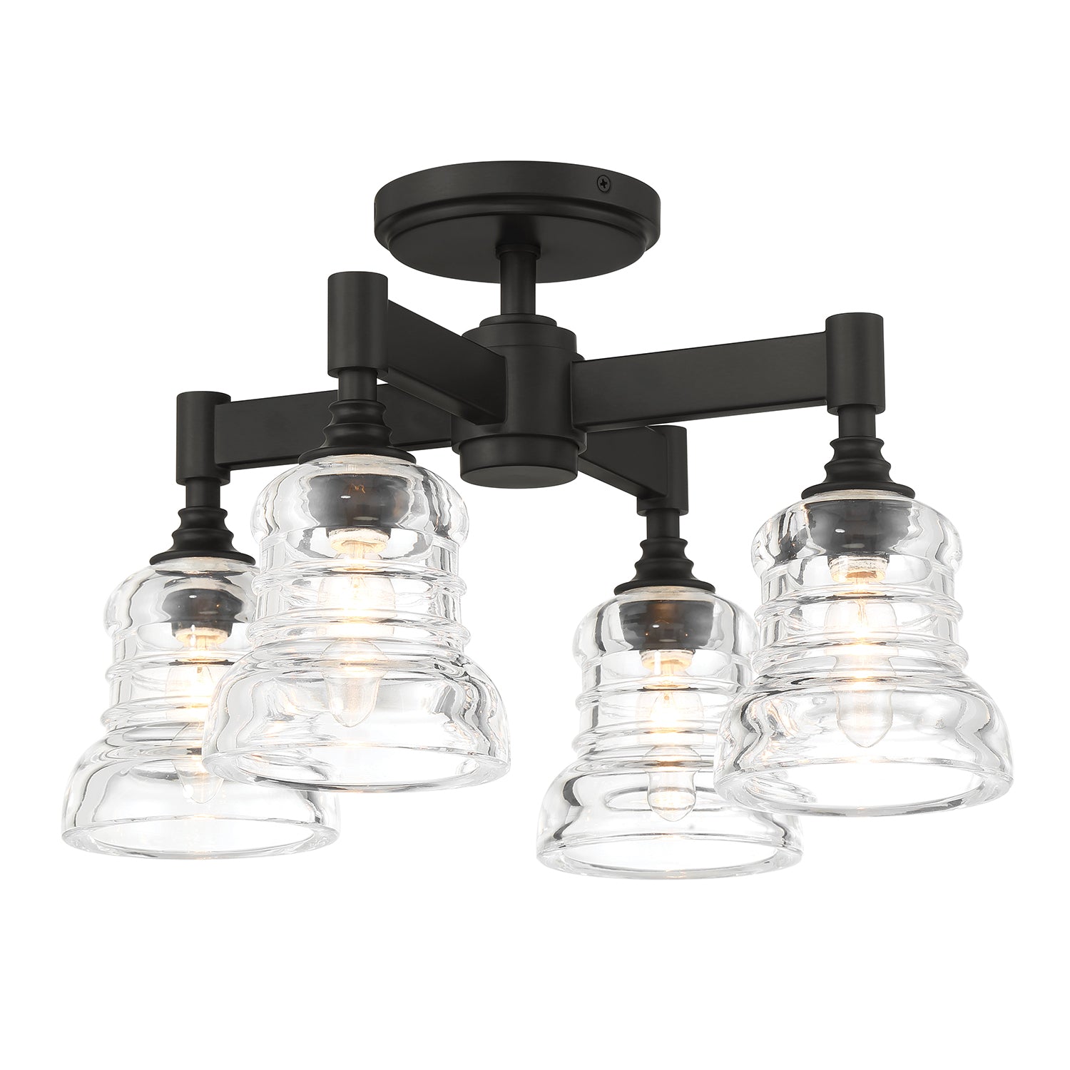 Gregory 17.25'' Matte Black Semi Flush Mount