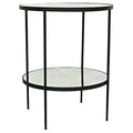 Anna Side Table | Black Iron with Antiqued Mirror