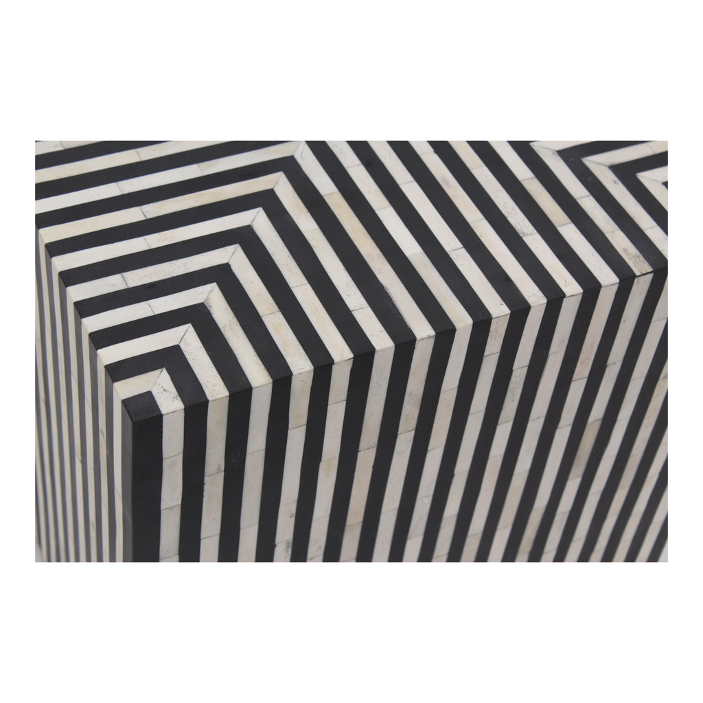 Terning Side Table Black and White