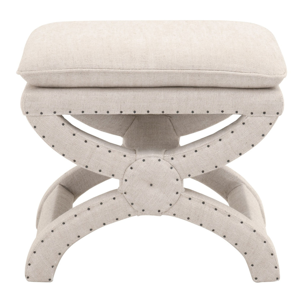 Gaston Ottoman | Performance Bisque French Linen