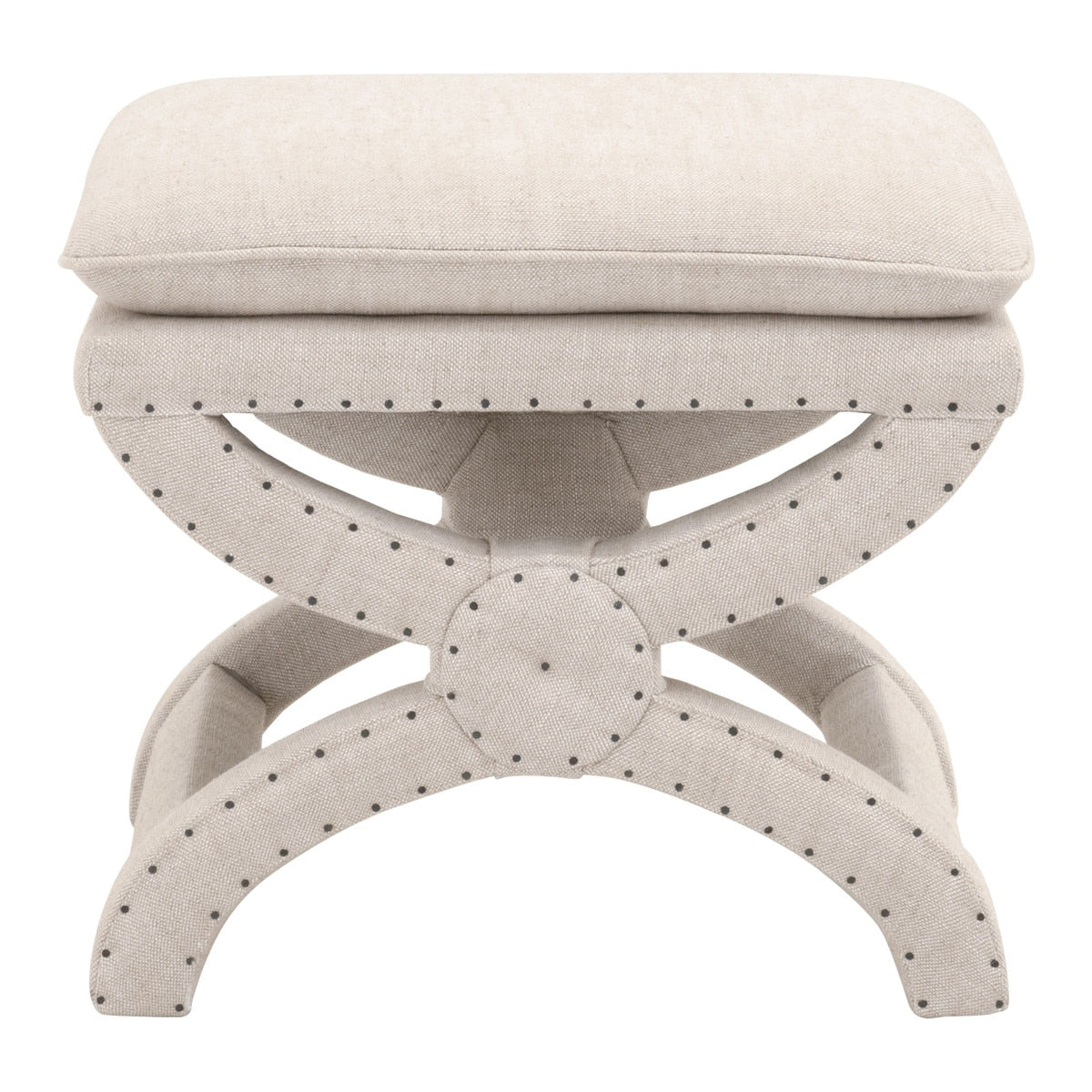 Gaston Ottoman | Performance Bisque French Linen