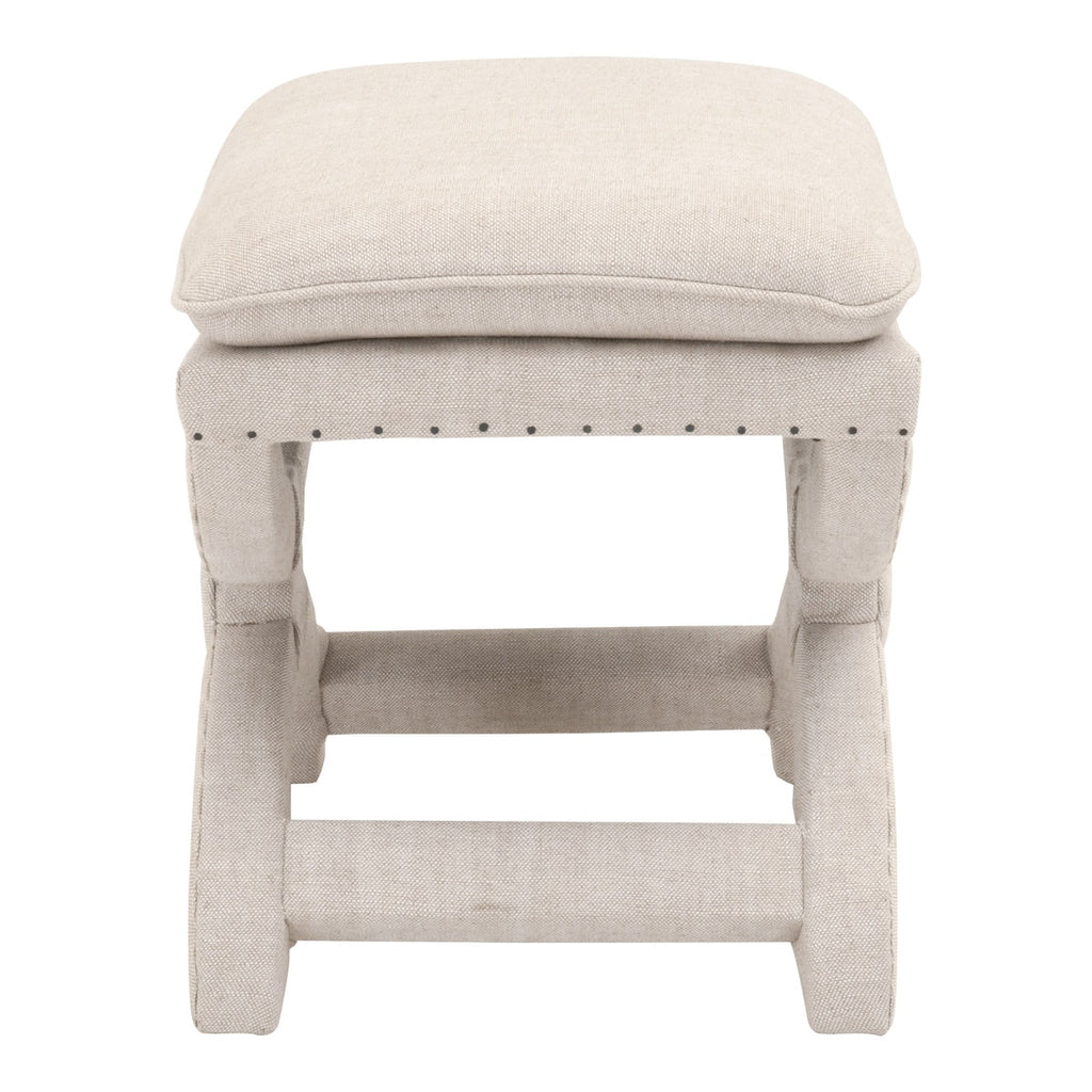 Gaston Ottoman | Performance Bisque French Linen