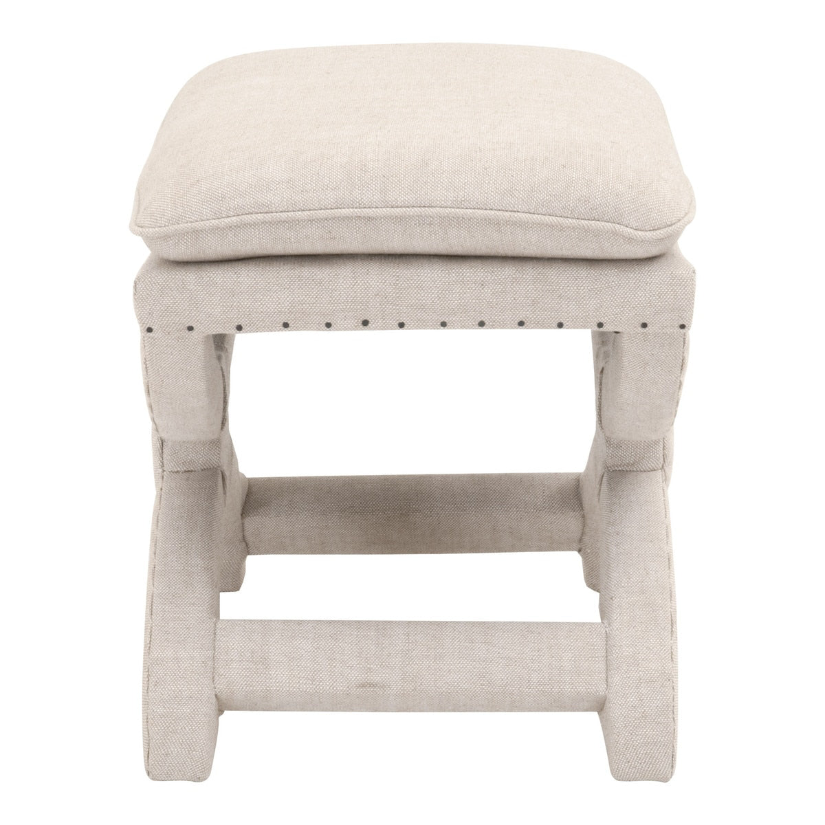 Gaston Ottoman | Performance Bisque French Linen