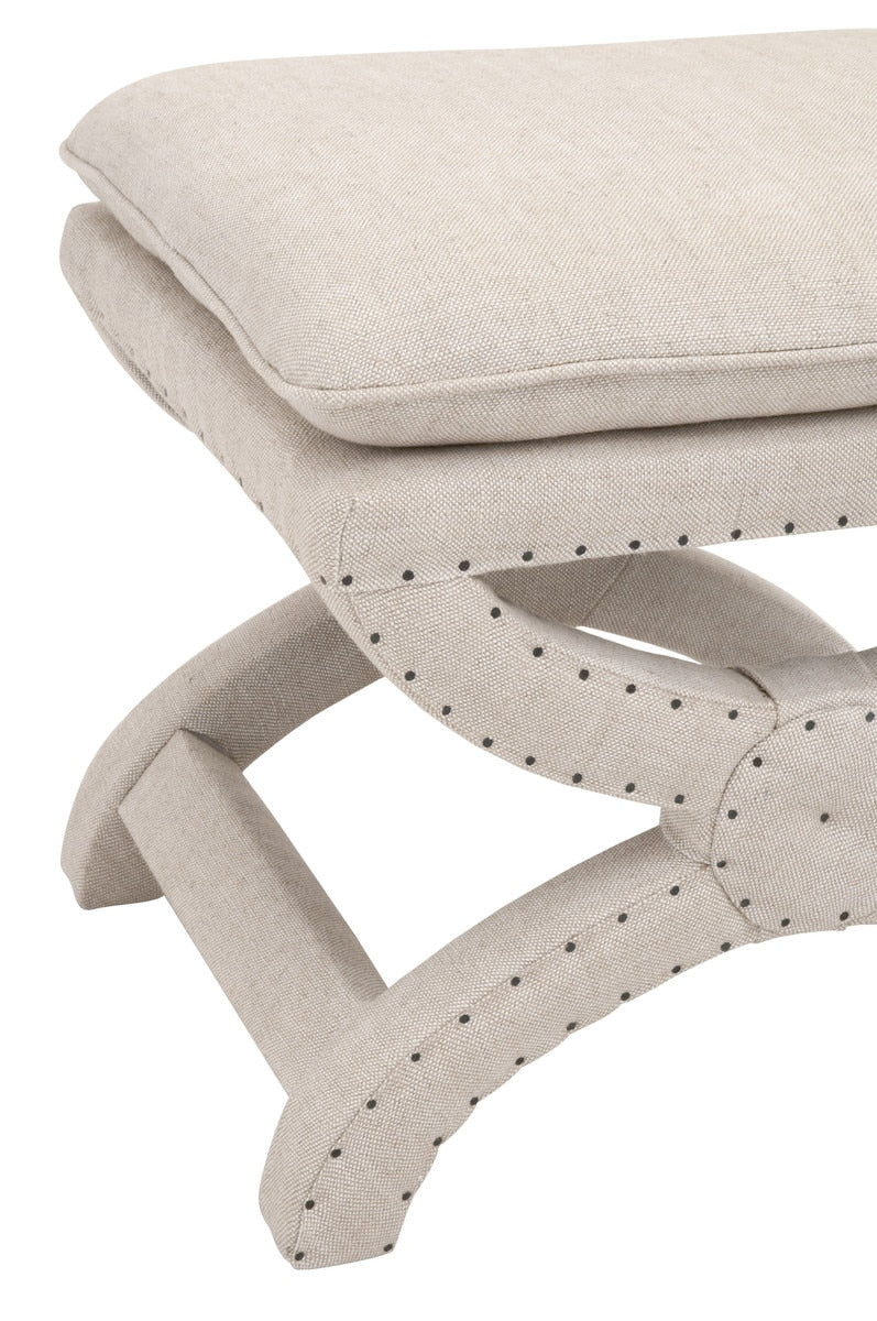 Gaston Ottoman | Performance Bisque French Linen
