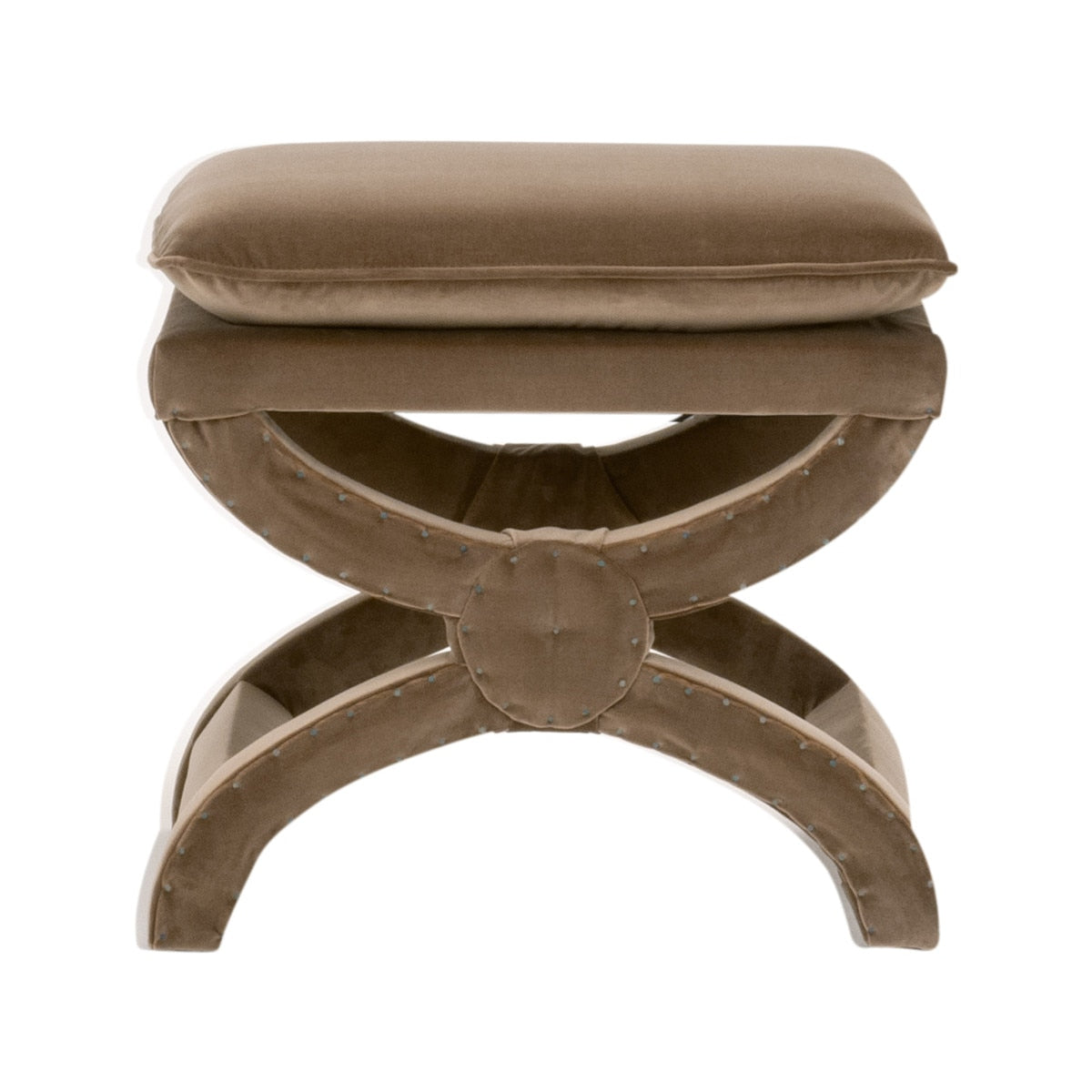 Gaston Ottoman | Caramel Velvet