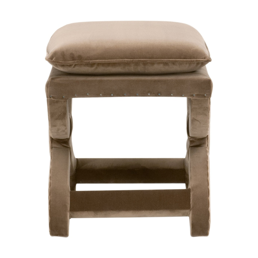 Gaston Ottoman | Caramel Velvet