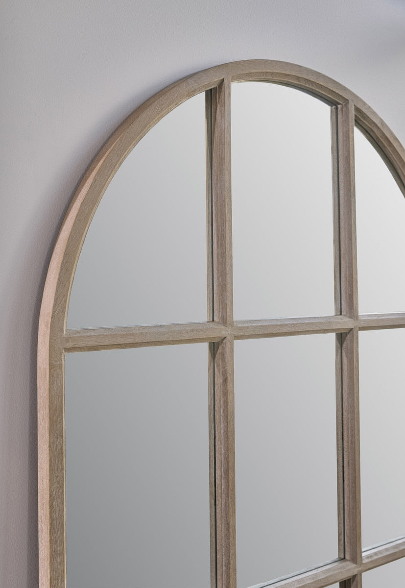 Grid Arched Mirror | Natural Gray Oak