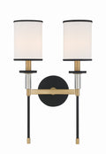 Hatfield 12'' Black Forged + Vibrant Gold Sconce