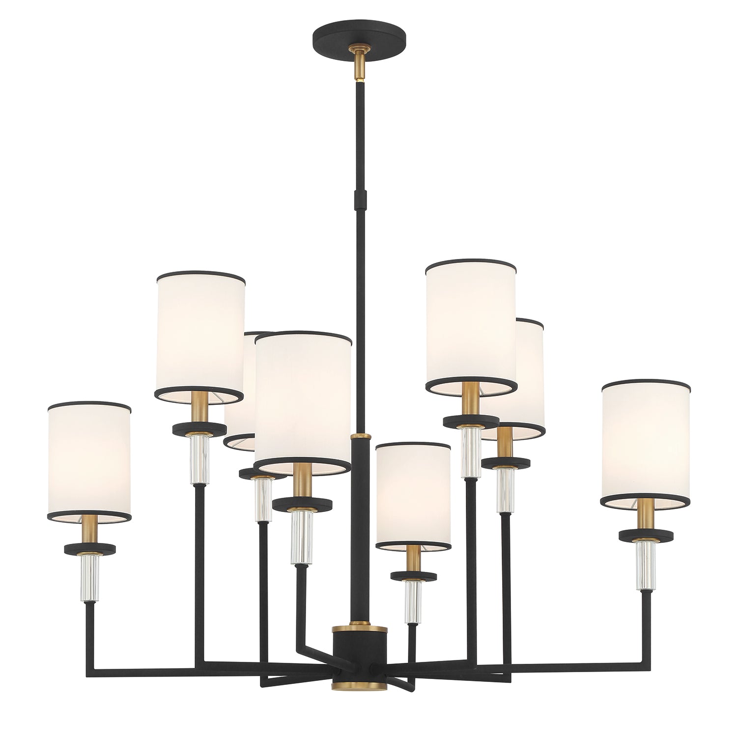 Hatfield 33.25'' Black Forged + Vibrant Gold Chandelier