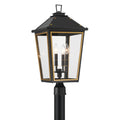 Hawkins 12'' Matte Black + Textured Gold Outdoor Post