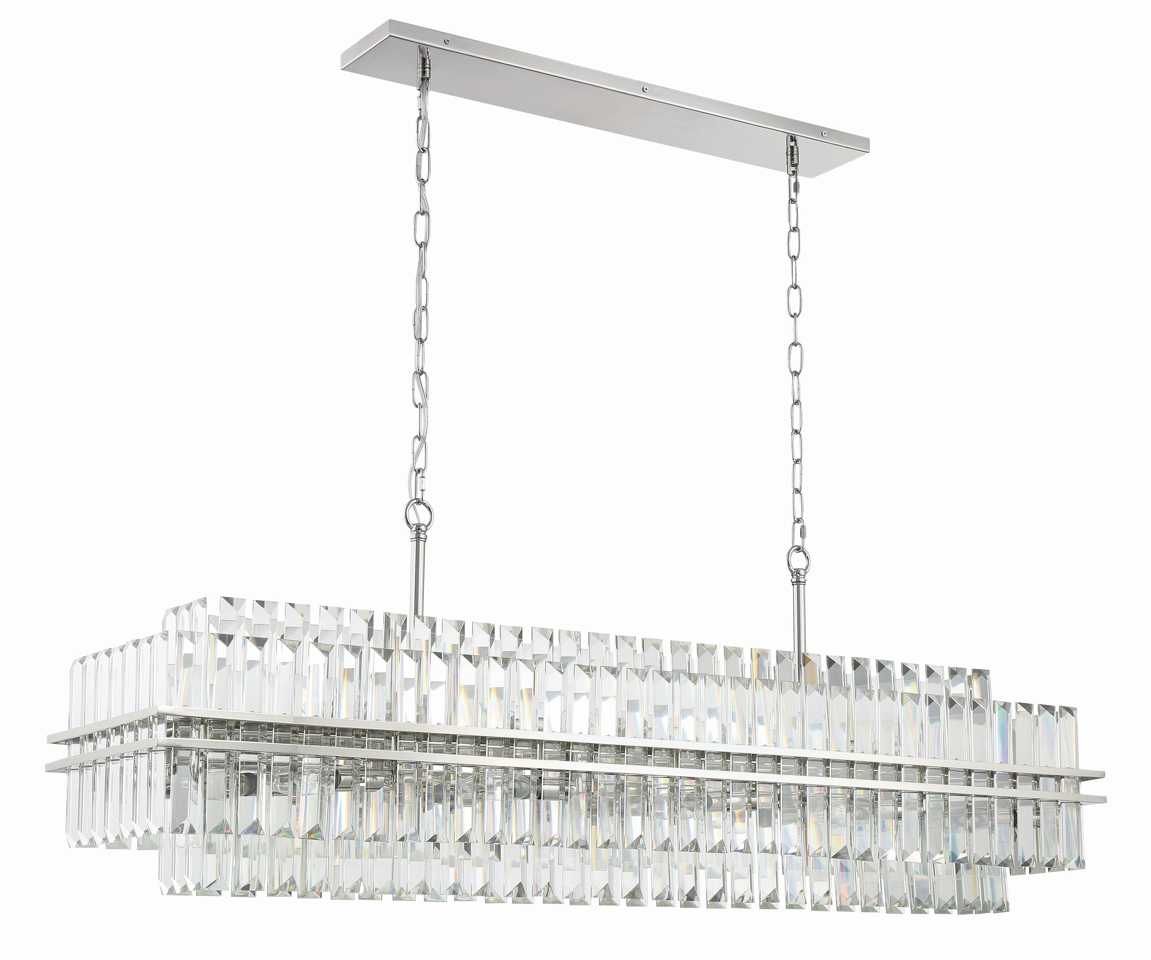 Hayes 50'' Polished Nickel Linear Chandelier