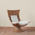 Healdsburg Wicker Swivel Chair with Linen Cushions