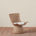 Healdsburg Small Wicker Swivel Chair with Linen Cushion